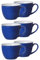 Ritzenhoff & Breker Doppio Jumbotasse, Jumbo Obere, Milchkaffee Obertasse, Ober Tasse, Geschirr, Porzellan, Indigo Blau, 350 ml, 63813, 6 Stück