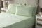 Luxury Fitted Bed Sheet With Matching FREE 2 X PILLOW CASE Plain Dyed Poly Cotton Percale Easy Care Bed Sheet Genuine 50% cotton 50% polyester (Double, Apple)