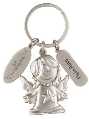 Depesche 7518-001 Schutzengel Schlüssel-Anhänger aus Metall, Glücksbringer mit Engel, Schlüsselring und liebevoller Botschaft, zum Verschenken an Familienmitglieder, Freunde und Bekannte