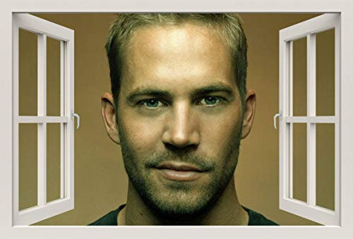 Unified Distribution Fast and Furious Paul Walker - Wandtattoo mit 3D Effekt, Aufkleber für Wände und Türen Größe: 92x61 cm, Stil: Fenster