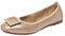 ANUFER Women's Soft Ballet Flats Square Toe Slip-On Walking Shoes Gold DX2830 UK6.5