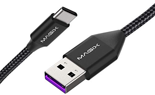 Magix Cable USB C 5A, Carga rápida QC 3.0, Alta Durabilidad, Transferencia de Datos 480 Mbit/s USB-A 2.0 Lado Reversible a USB-C, para Dispositivos USB Tipo C (Negro)(100 cm)