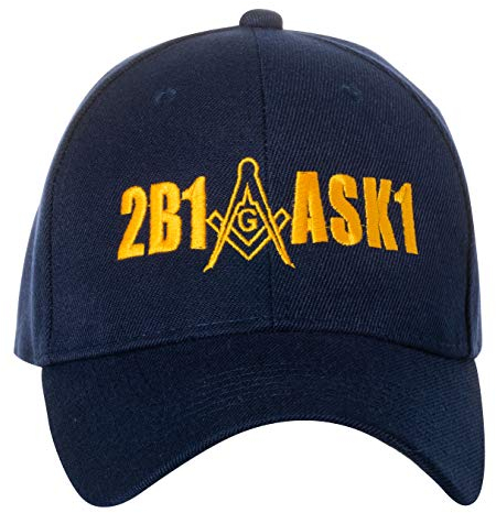 2B1 ASK1 Freimaurer Freimaurer Quadrat und Kompass bestickt marineblau verstellbar Baseball Cap, marineblau, Einheitsgröße