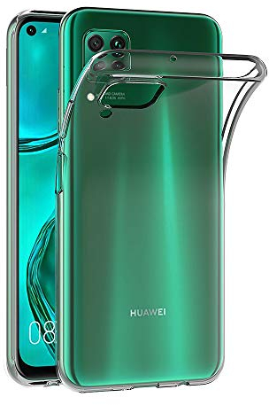 AICEK Cover Compatible Huawei P40 Lite/Nova 6 SE/Nova 7i, Cover Huawei P40 Lite Silicone Case Molle di TPU Trasparente Sottile Custodia per Nova 6 SE (6.4 Pollici)