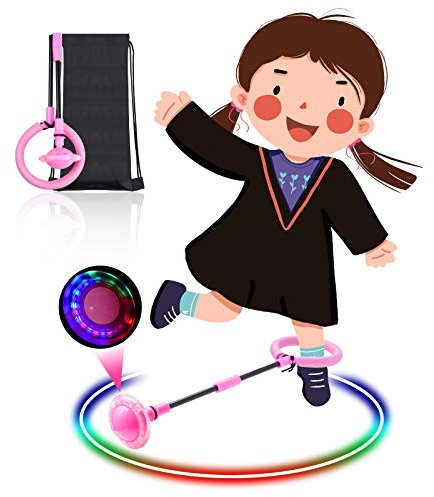 Diealles Shine Kinder Blinkender Springring, Knöchelsprungball Glühender Springender Ball Blinkender Sprungball Fettverbrennungsspiel für Kinder (Rosa)