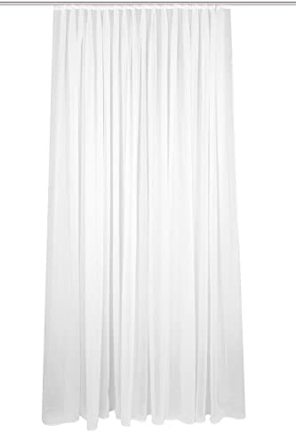 HOMEbasics 41694 Store/Gardine 'FLAMIO', transparenter Fertigstore, Farbe: Weiß, Größe:145 x 300 cm
