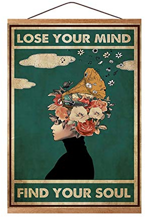 Poster Lose Your Mind Find Your Seel auf Leinwand, Mental Health Music Wall Art Poster Mental Health Awareness Wall Art Minimalistische Kunstwerke für Home Office Decor Gerahmt