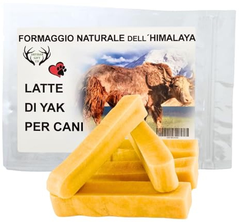 Yak Käse Kauknochen, Mindestgewicht der Verpackung: 325 g, Größe M - 5 st | Natürlicher Hundekaukäse für Hunde und Welpen, Laktosefrei, Langanhaltender Kausnack