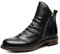 ERLINGO Stivaletti da uomo in ecopelle, classici con doppia cerniera laterale Chelsea stivaletti vintage antiscivolo comodi da camminare, scarpe da lavoro casual, Nero , 41 1/3 EU