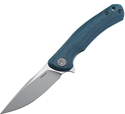 Petrified fish PF949X Warrior Klappmesser, 2.87 K110 Stahl Klinge Micarta Griff, Mit Kugellager EDC Taschenmesser (Blue Micarta)