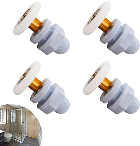4 Pièces Poulie de Porte de Douche,Roulettes pour Porte de Douche, Roulette Porte Coulissante Douche Roulettes Cabine de Douche pour Porte Douche Salle de Bain 23mm