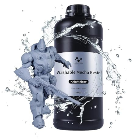NOVA3D [Mecha Resin - Gray], Wasser Waschbares 3D Drucker Resin Flüssigkeit mit 405nm LCD UV-Härtung, Low-Odor & hohe Haltbarkeit Photopolymer Harz, Ritter Grau, 1000ML