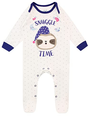 Harry Bear Baby Girl Sleepsuit Sloth White 0-3 Months