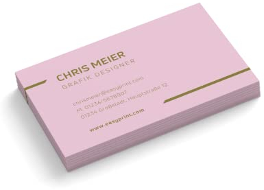 100 Visitenkarten Frame - 1-seitig - Querformat - rechteckig - viele Farben + Papier zur Auswahl - sofort personalisieren (Rot)