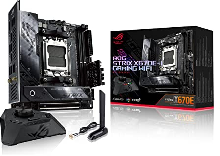 ASUS ROG Strix X670E-I Gaming WiFi AMD X670 AM5 Ryzen™ Desktop 9000 & 7000 Mini-ITX mITX placa base, 10+2 etapas de potencia, ROG Strix Hive, botón PBO, PCIe® 5.0, DDR5, Wi-Fi 6E, 2X M.2, 2X USB4®
