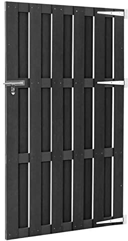Puerta de jardín, WPC gris, 100x180 cm, para exteriores