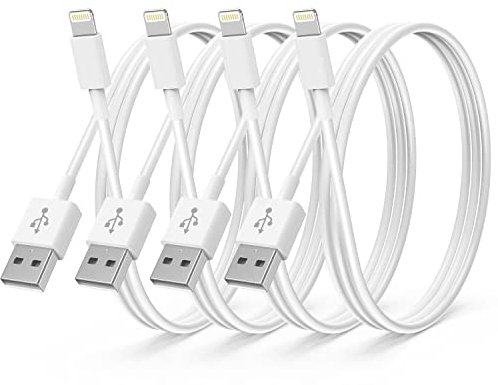 CyvenSmart 4Pack Apple MFi Certified iPhone Charger 2M,iPhone Lightning to USB A Cable 2 Meters,Fast Charging Lead for 12 SE 2020 11 Xs Max XR X 8 Plus 7 6 5s iPad Pro, White