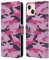 Head Case Designs Camuflaje Rosa Estampados de Camuflaje Floral Carcasa de Cuero Tipo Libro Compatible con Apple iPhone 13