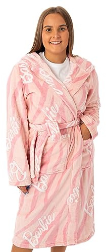 Barbie Damen Pink Kapuzenbademantel | Betreten Sie Eleganz und Glamour Morgenmantel | Umarmen Sie Luxus und Komfort im ikonischen Stil