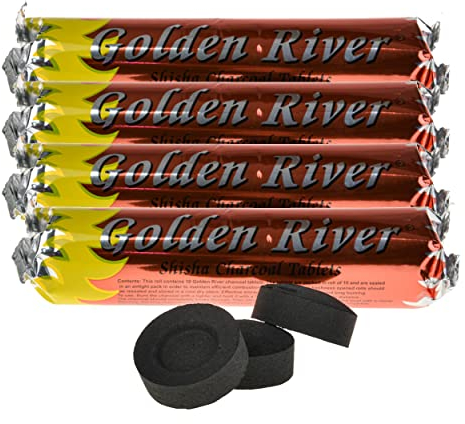 8 Packungen mit 6 Kohletabletten zum Verbrennen von 33 mm – Natur für Shisha und Räuchergefäß, Packung mit 48 Kieselsteinen à 33 mm – Weihrauch und Tabak Shisha – Vegetal Eco Kohleanzünder