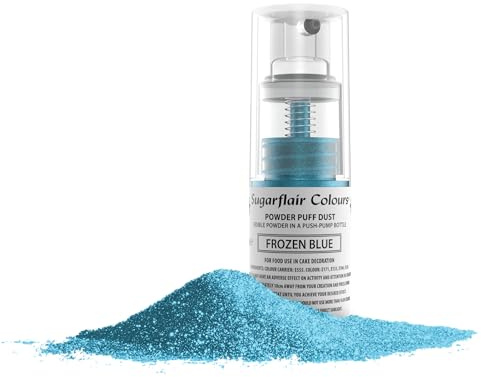 Sugarflair Frozen Blue Edible Glitter Dust Spray (Non-Aerosol) - Add a Shimmering Lustre Sparkle to Cakes, Cupcakes, Chocolate, Baking, Desserts, Ice Cream, Drinks, Cocktails and more - 10g