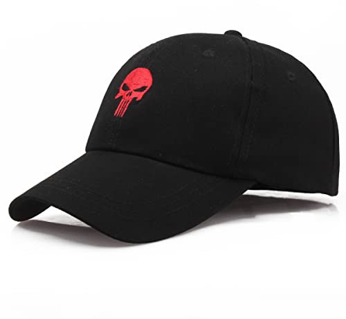 WERUN Herren Caps für Pun.ish-er, Classic Trucker Baseball Cap, Baumwolle Sonnenhut für Männer Frauen Verstellbare Größe-Black||1 Piece