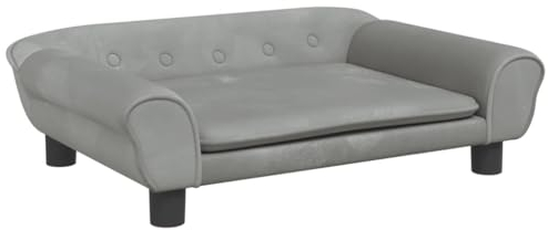 vidaXL Kindersofa, Couch für Kinder, Kindercouch mit runden Kanten, Kindersessel Minisofa Polstersofa Kindermöbel Sofa Kinderzimmer, Hellgrau Samt