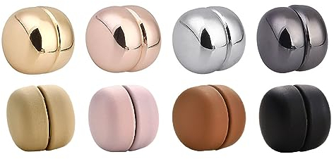 Anlising 8 Paar Hijab Magnetische Pins, Magnetischer Hijab Clip, Starke Keine Lochstifte Broschen, Schal Pins, Hijab Magnetischer Brosche, Magnetische Schal Brosche,Runde Hijab Brosche(8 Farben)