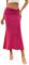 Kate Kasin Jupe vintage taille haute pour femme - En satin - Avec fente - Pour cocktail et fête, Rose rouge, XXL