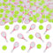 Sursurprise 200 Stück Tennis-Konfetti für Mädchen – Tennisschläger-Ball Papierstreuungen, rosa grüne Dessert-Tischdekorationen, Sportthema, Geburtstagsparty, Tischzubehör