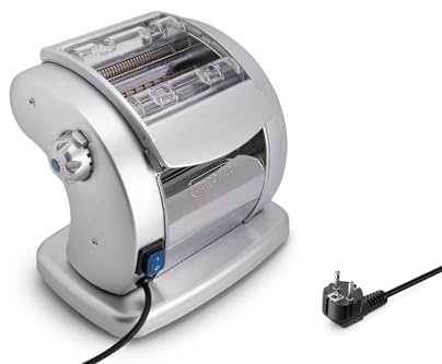 Imperia Machine à pâtes électrique puissante 120 V avec moteur 100 % fabriquée en Italie - Construction en acier robuste avec 6 épaisseurs réglables - Rouleau et coupe-lasagnes, fettuccine et plus