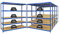 PROREGAL Mega Deal 5er-Set Schwerlastregal Giant Elephant 180x180x60cm mit 5 Ebenen Fachlast 200kg Blau, Kellerregal, Steckregal, Garagenregal, Lagerregal
