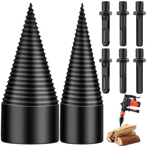 Spaccalegna Per Trapano 45mm + 32mm, Punta Trapano Spaccalegna Con 6 Impugnature, Vite Conica Spaccalegna, Punta Spaccalegna Per Trapano Per Spaccalegna, Spaccalegna Elettrico