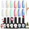 NAILGIL Pearl Gel Nail Polish Set, Mermaid Polish White Pink Blue Green Yellow Aurora Shimmer Nail Drawing Soak Off Led Gel for Swirl Shell Thread Pearlescent Iridescent Effect, Set