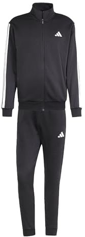 adidas Homme SPORTSWEAR BASIC 3 STRIPES FLEECE TRACKSUIT, Black, XXL