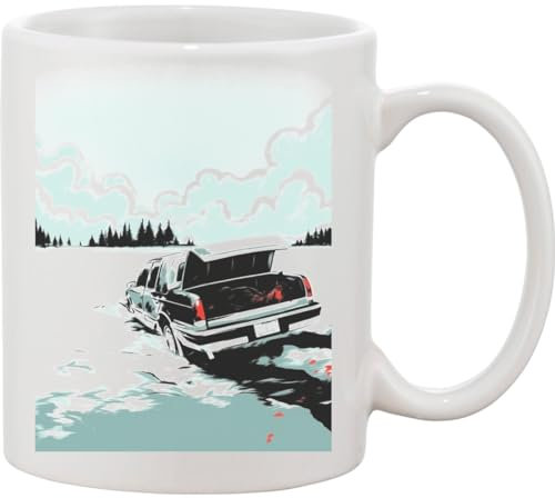 Functon+ Tatort mit Auto im Winter Keramiktasse weiß