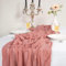 Tischläufer Staubiges rosa, 90x300 cm Boho Käsetuch Tischläufer, Halbdurchsichtiger Dekostoff, Käsetuch Tischläufer für Babyparty, Geburtstagsparty, Hochzeit Tischdeko
