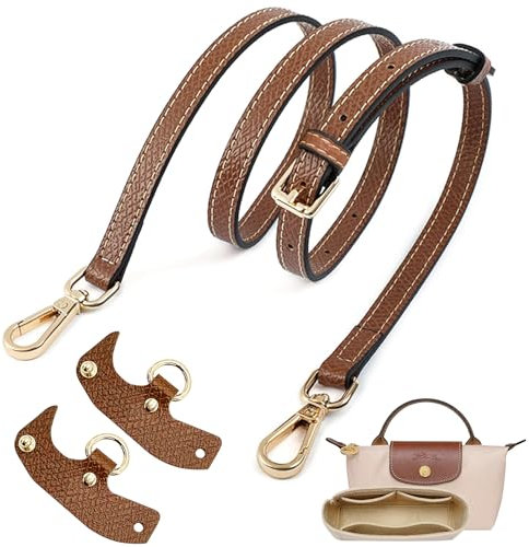 Schultergurt and Organizer für Longchamp Tasche,Taschen Organizer für Longchamp Mini,Schultergurt für Longchamp Tasche Damen,Pliage Organizer Mini,Längenverstellbarer Ersatzriemen aus Leder