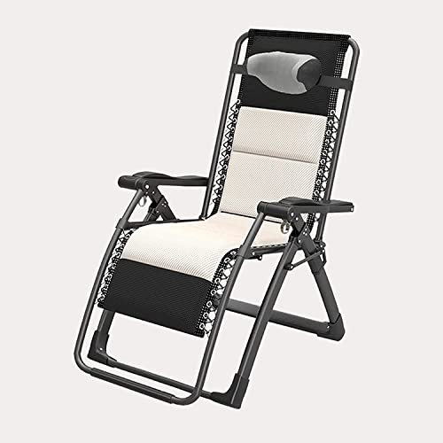GJDHUQO Folding Loungers Balcony Home Leisure Chair Can Sit, Recline, Portable Winter and Summer Nap Chair, Lounge Chairs Folding Bed Adjustable Recliner Patio Chairs Folding Rec Chasing the Dawn