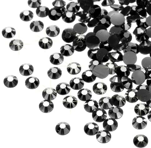 sourcing map 6000 Pcs Black Resin Flatback Rhinestone SS16 4mm Resin Non Hotfix Rhinestones for Crafts DIY Design, Tumblers, Clothes, Makeup, Nail Art