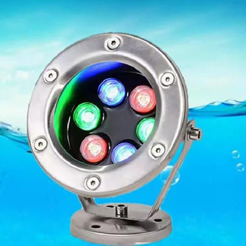 Luz De Fuente LED Sumergible - Foco Para Piscina - Luz Subacuática RGB, Foco De Acero Inoxidable Impermeable IP68 De CA 12/24 V, Luz De Paisaje Nderwater Con Ajuste De Ángulo De 180 °, For Fuente(Blue