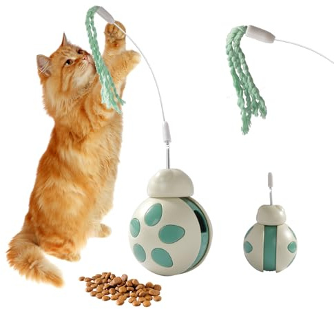 Zividodo katzenspielzeug, Interaktives Katzenspielzeug für Hauskatzen,Slow-Food-Spender, Futterspender, Leckerli-Ausgabe, Geschenk für Katze-grüner