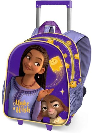 Disney Wish Star-Kleiner 3D Rucksack mit Rädern, Lila, 26 x 34 cm, Kapazität 12,5 L
