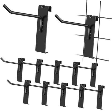 DECORNIJIA 12stücke Gitterwandhaken Aus Metall Gitterregal-displayhaken Gitterwandzubehör Zum Aufhängen Von Gegenständen Stabile Haken Für Gitterpaneele Einzelhandelsdisplayhaken