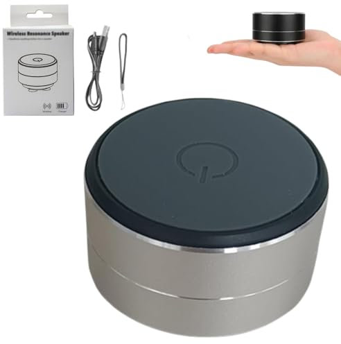 Buzzgo Speaker, Buzzgo Echo Speaker, Bone Conduction Resonance Subwoofer, Mini Magnetic Hi Fi Waterproof, Sound Machine, Comes with A Suction Cup Absorption, for Home, Outdoor, Travel (Silver)