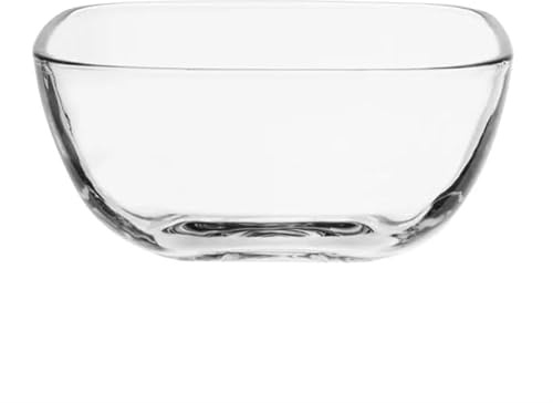 Olympia Square Glass Low Snack Bowl 306ml, 109x50mm (Pack of 6) | Offers a space-saving shape for serving dipping sauces, side dishes or bar nibbles, built for busy professional venues.