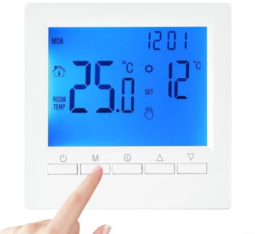 Thermostat numérique programmable avec écran LCD pour chaudière à gaz, chauffage au sol, thermostats électriques compatibles avec verrouillage enfant pour chauffage de la maison