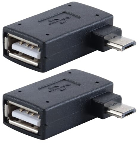Alide OTG-Kabeladapter für Fire TV 4K, zusätzlicher Speicher für Fire TV, links- und rechtswinkliger USB-auf-USB-OTG-Adapter für Android-Telefon-Tablet, 2 Stück