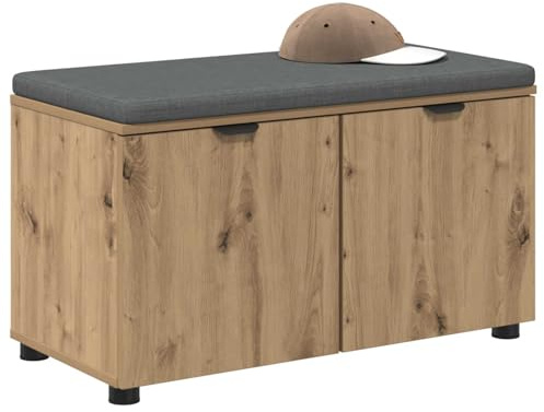 vidaXL Flurbank Artisan-Eiche 80 x 38 x 46 cm, Moderner Flurbank, Bequeme Sitzgelegenheit, rechteckiges Design für den Eingangsbereich, gepolsterte Sitzfläche