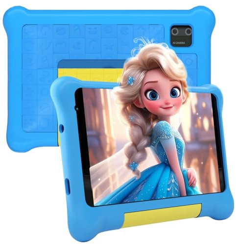 Whitedeer 7 Inch Kids Tablet, Android 13 Tablet for Kids, 5GB+32GB+128GB, Pre-installed kids Apps, 1024x600, 2500mAh, 0.3MP+2MP Dual Camera, WiFi 6, BT5.2, Android Tablet with Shockproof Case(Blue)